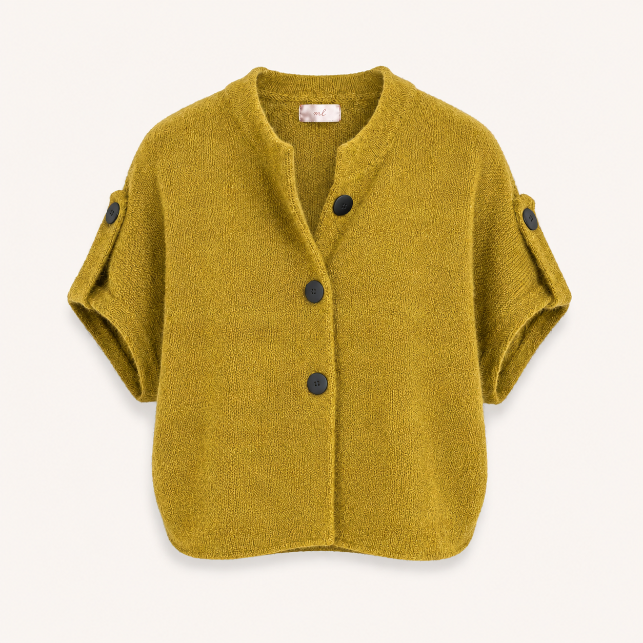 Green Short Sleeve Knitted Jacket