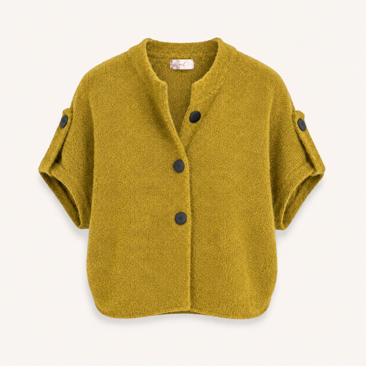 Green Short Sleeve Knitted Jacket