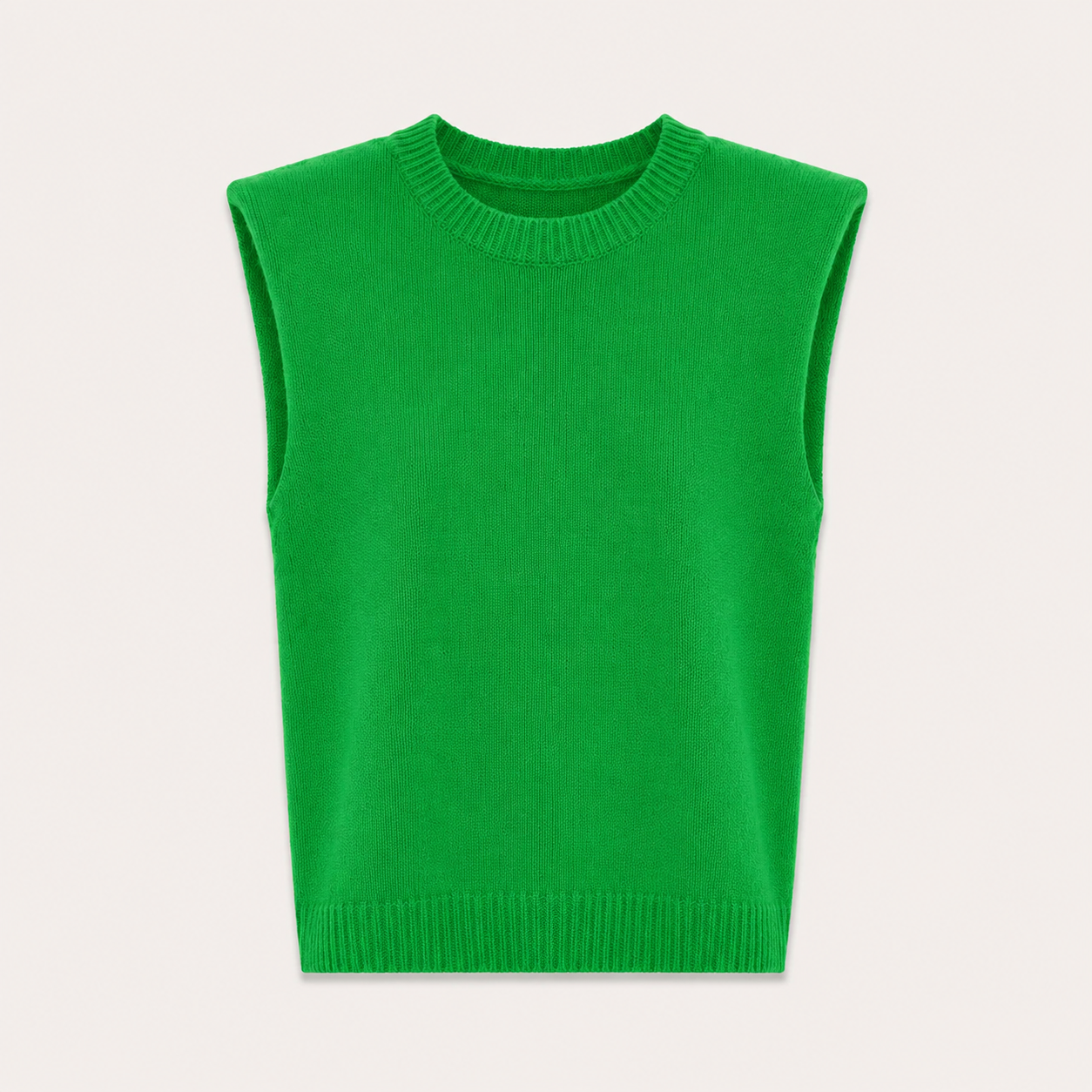 Green Shoulder Pad Knit Tank