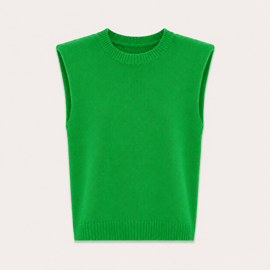 Green Shoulder Pad Knit Tank