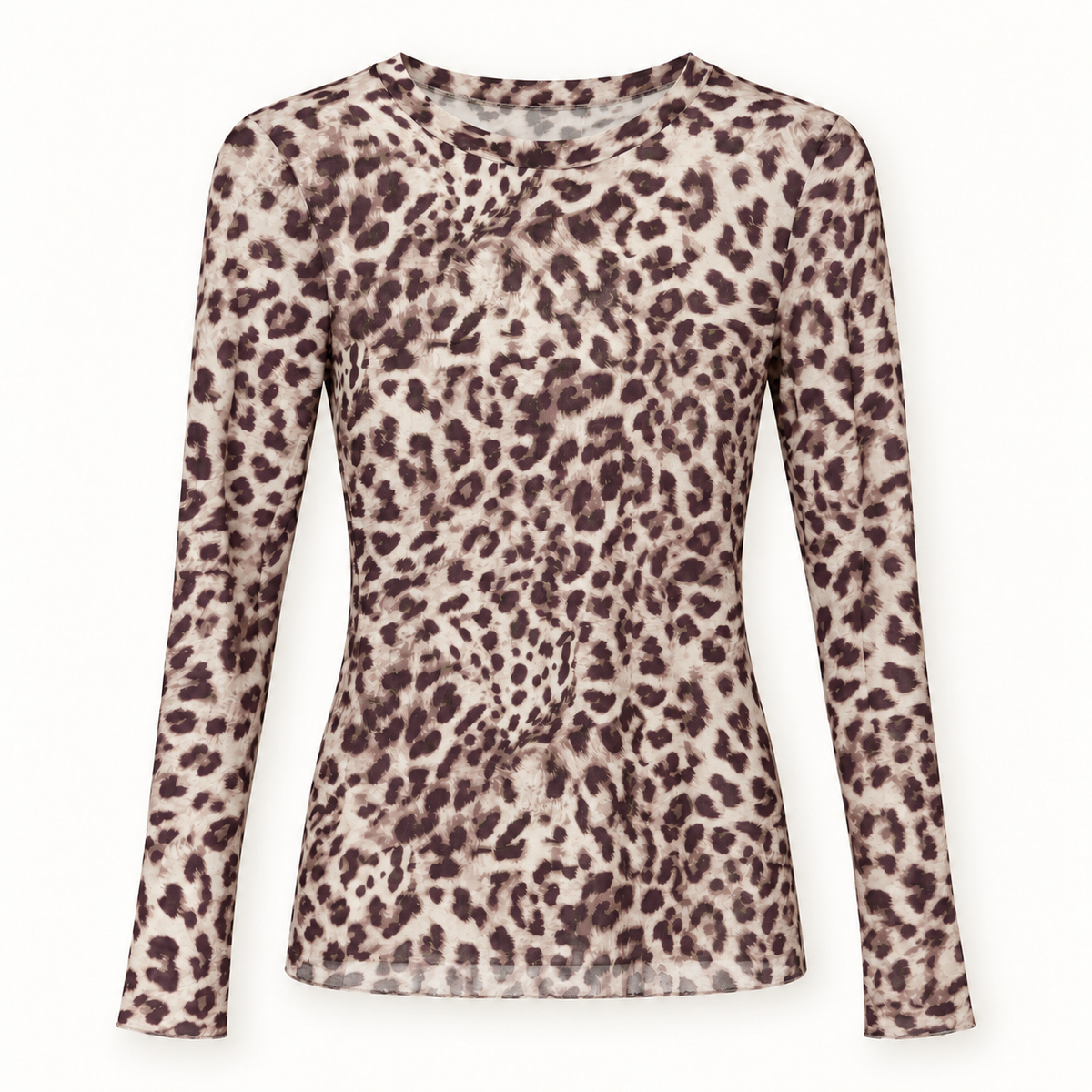 Leopard Cashmere Blend Layering Top