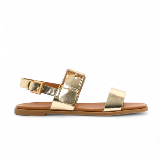 Gold 2 Strap Sling Back Sandal