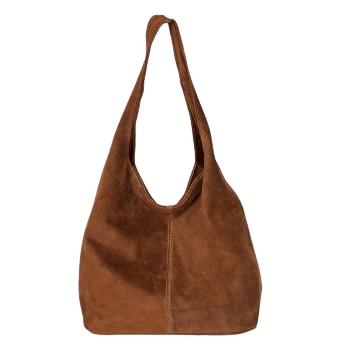Brown Suede Hobo Bag
