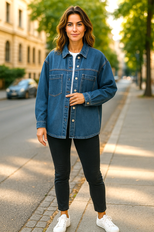 Over Sized Denim Shirt Jacket