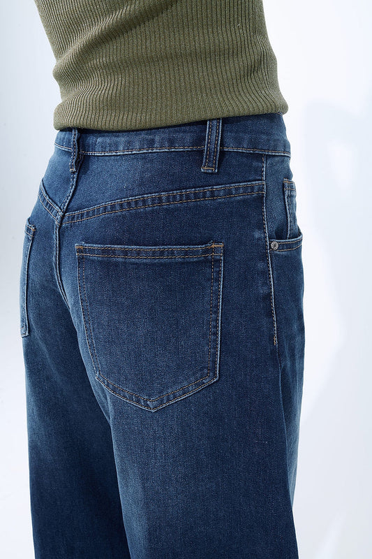 Denim Stretch Barrel Leg Jeans