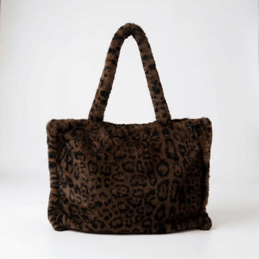Leopard Faux Fur Tote