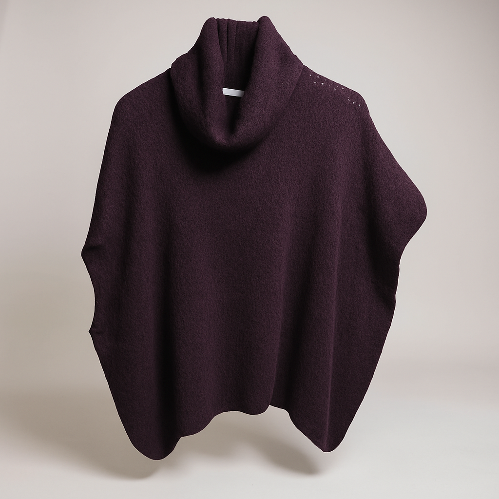 Plum Alpaca Mix Slouch Roll Neck Jumper