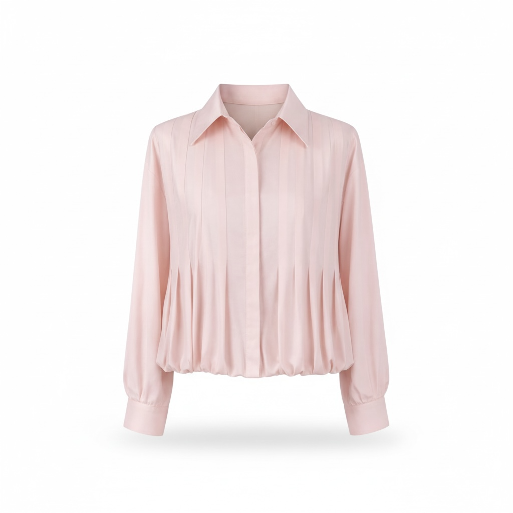 Pale Pink Pleated Shirt