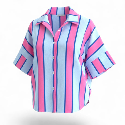 Blue Striped Button Down Shirt