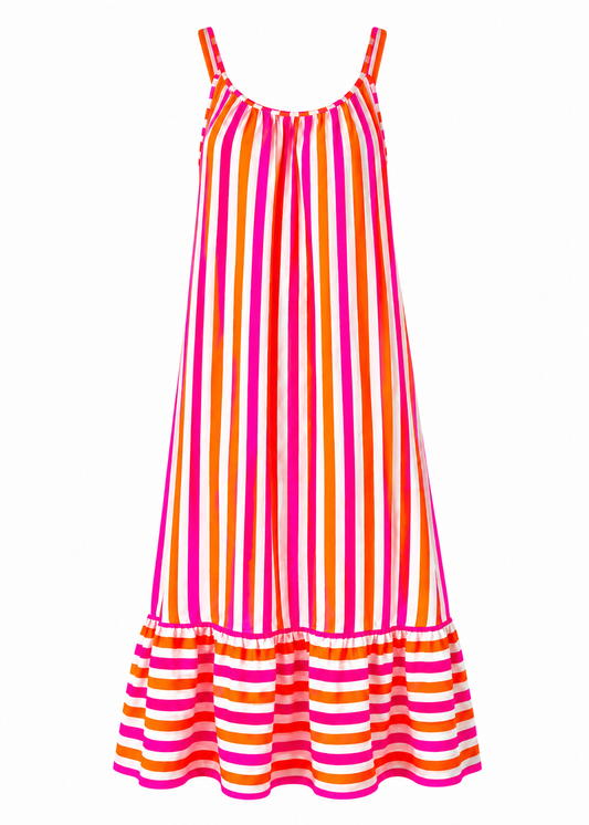 Long Cotton Stripe Dress