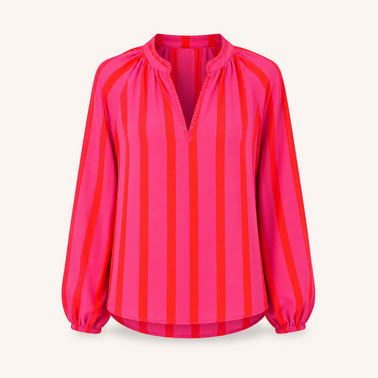 Pink Stripe with Contrast Stitch Over Shirt