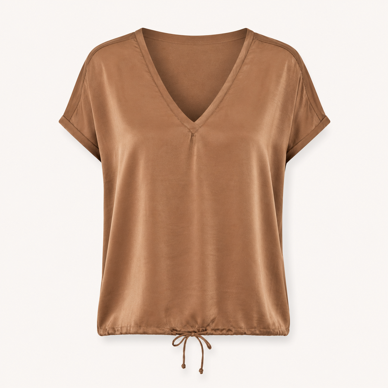 Gold Satin Jersey Back Top