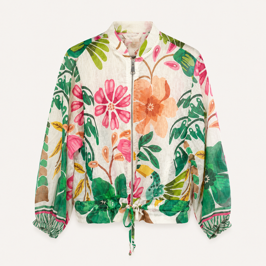 Green Mix Printed Light Weight Jacket