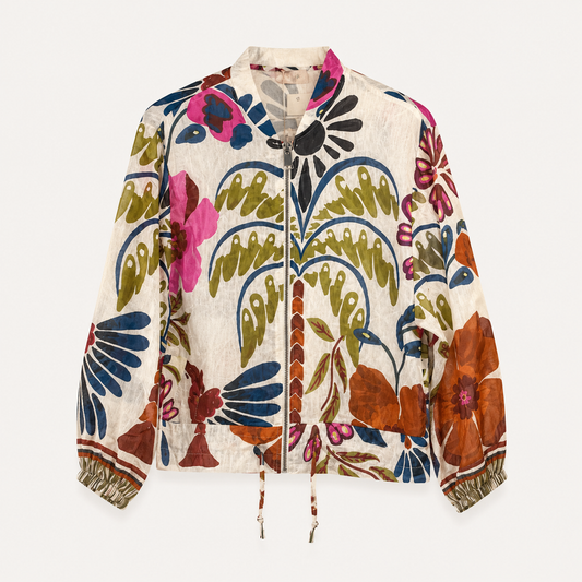 Blue Mix Printed Light Weight Jacket