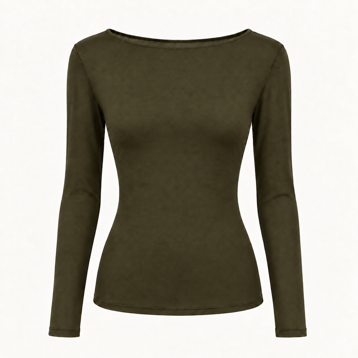 Khaki Cashmere Blend Layering Top