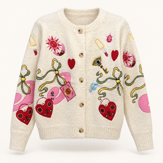 Embroidered Patchwork Cardi