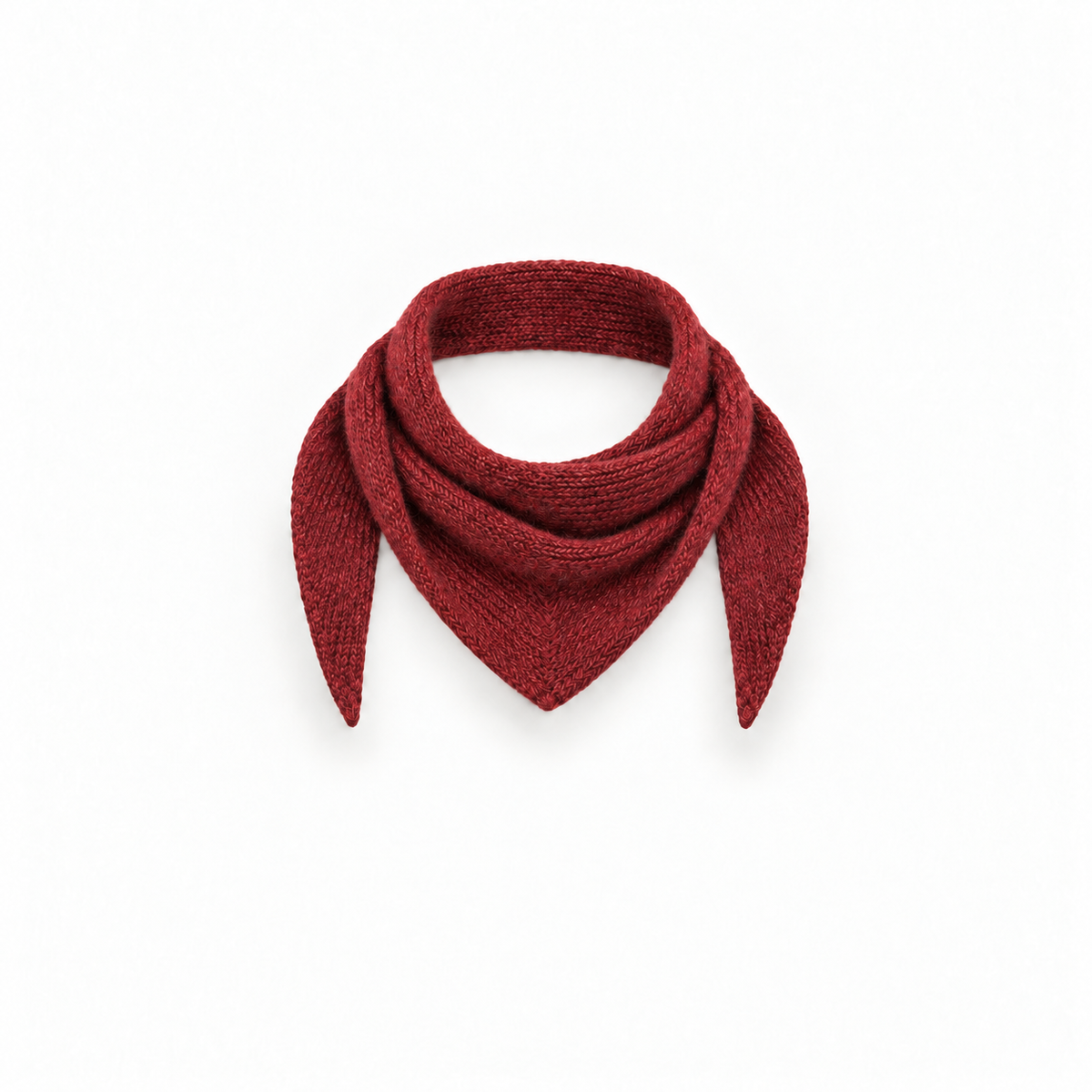 Burgundy Small Knitted Scarf