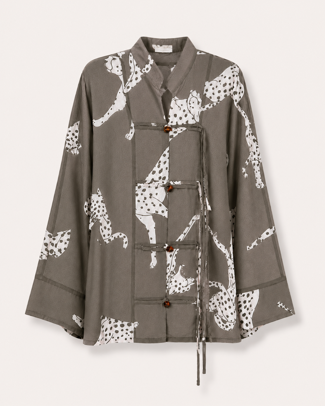 Khaki Leopard Print Semi Sheer Shirt/Jacket