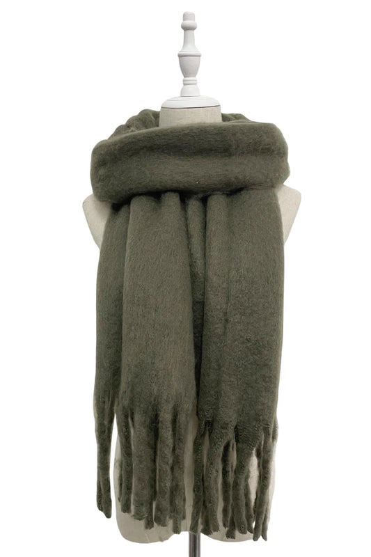 Soft Khaki Blanket Scarf