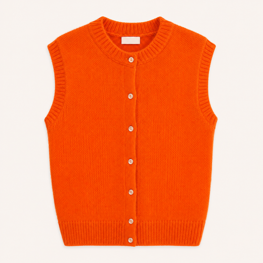 Orange Mohair Blend Cardi