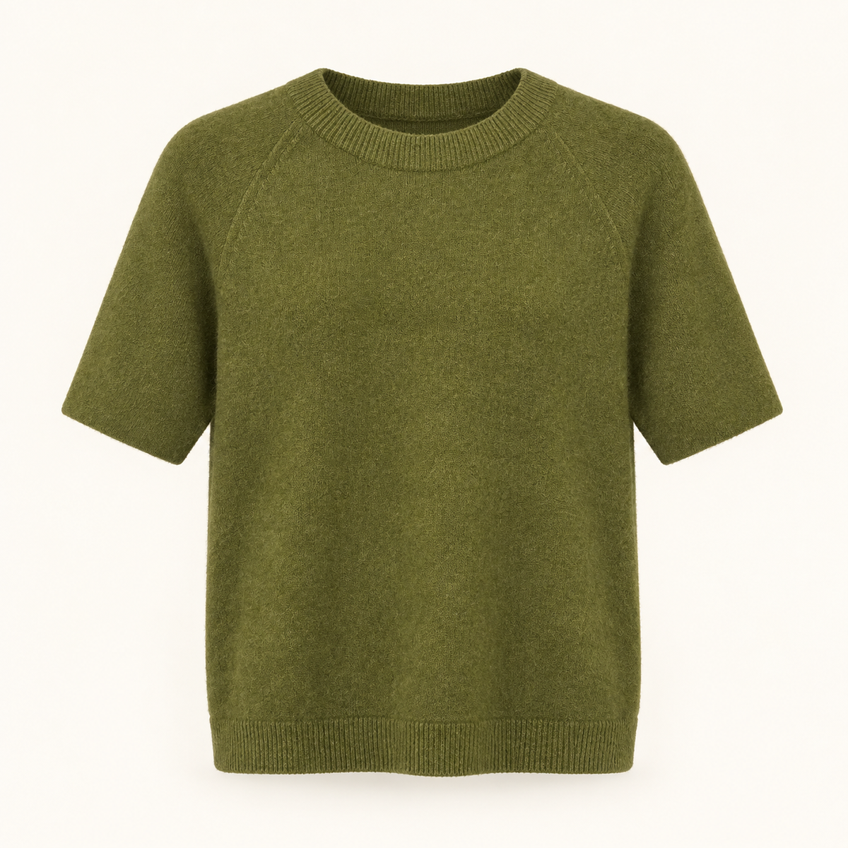 Olive Light Alpaca Blend 3/4 Sleeve Jumper