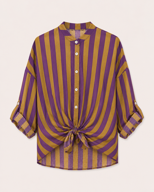 Purple Stripe Cotton Shirt
