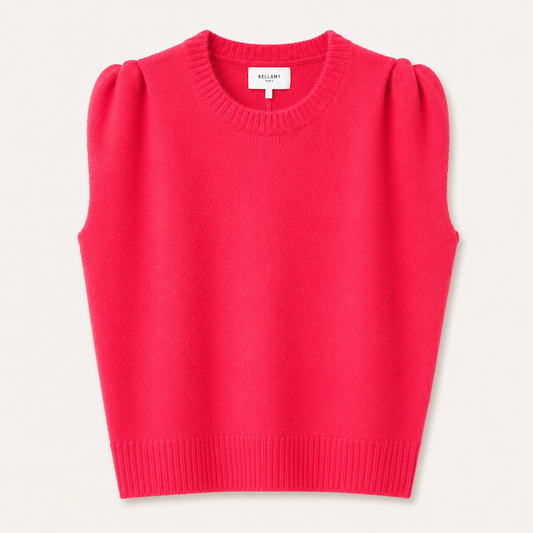 Red Light Alpaca Mix Gathered Shoulder Top