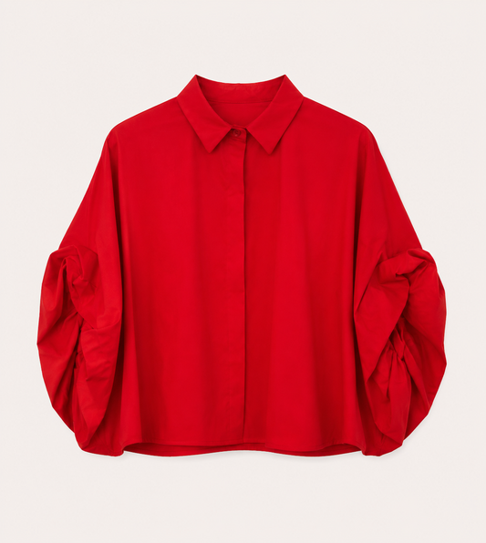 Red Puff Sleeve Shirt