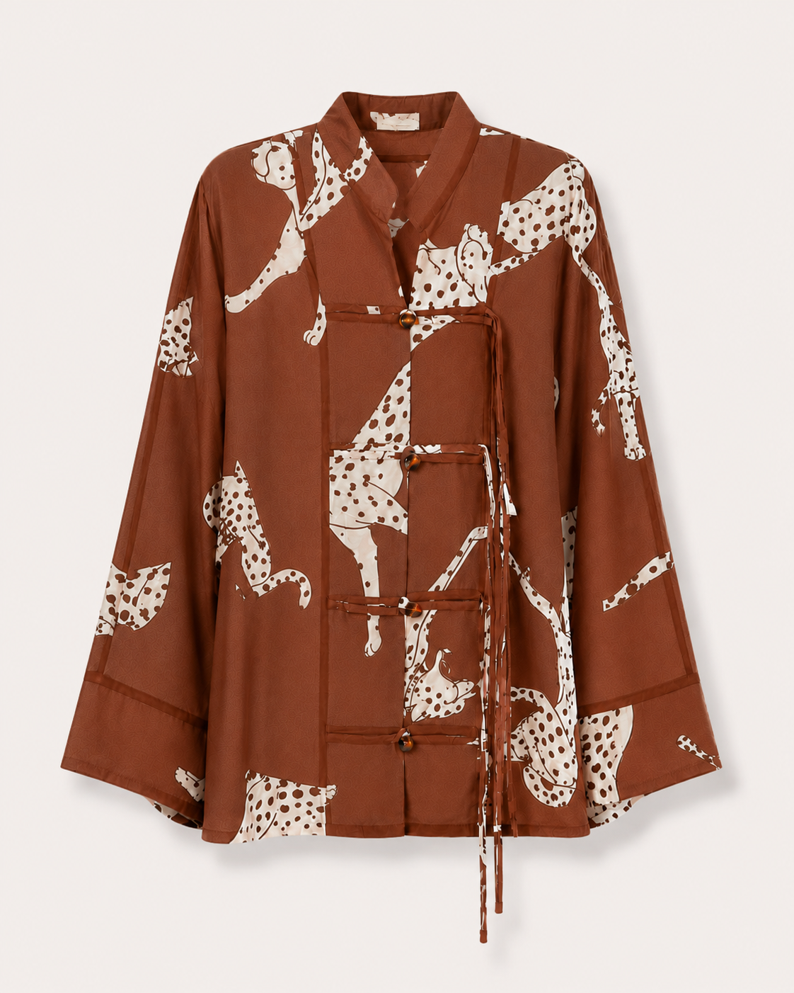 Rust Leopard Print Semi Sheer Shirt/Jacket