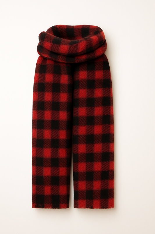 Red/Black Chequered Blanket Scarf