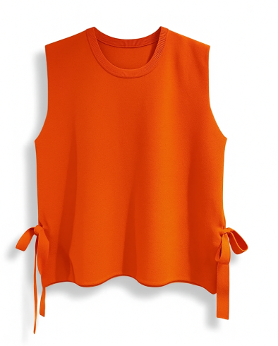 Orange Tie Side Tank Top