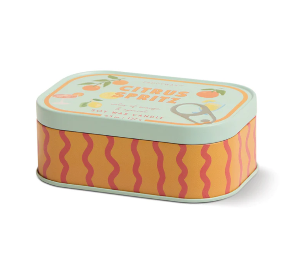 A Dopo 6oz/184g Sun Printed Tin Candle - Orange Blossom
