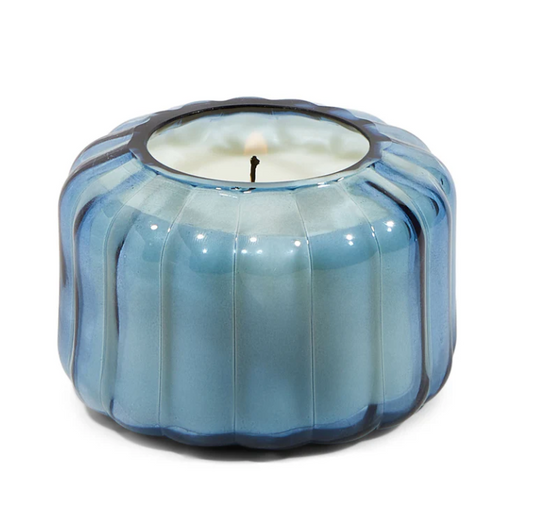 Ripple Glass Candle (128g) - Peppered Indigo
