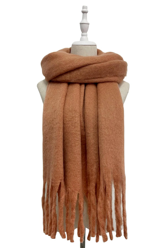Terracotta Khaki Blanket Scarf