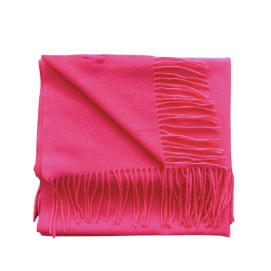 Neon Pink Tassel Pashmina Scarf