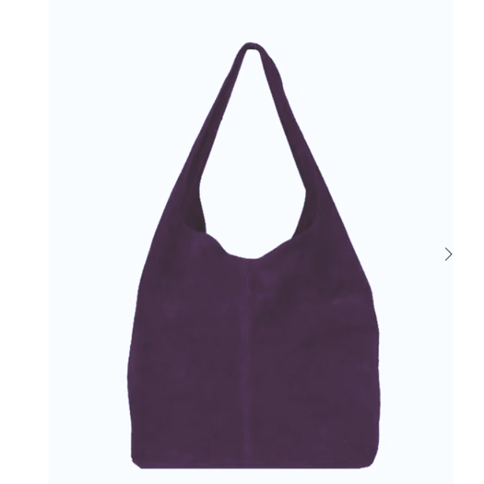 Purple Suede Hobo Bag