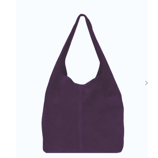 Purple Suede Hobo Bag