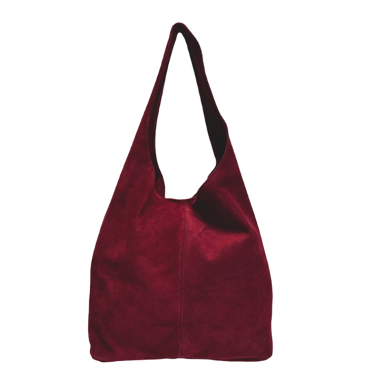 Bordeux Suede Hobo Bag