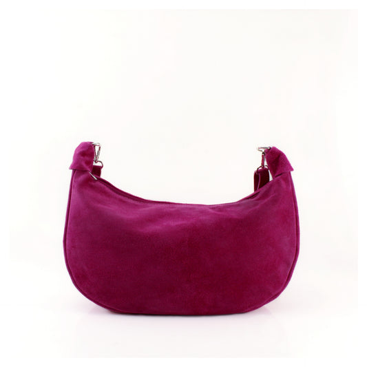 Fuschia Suede Shoulder Bag