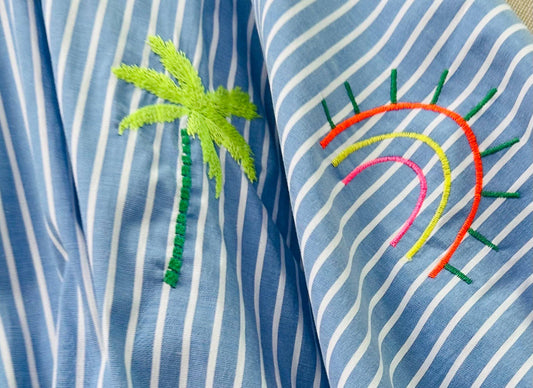 Embroidered Stripe Shirt