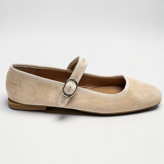 Beige Suedette Ballerina