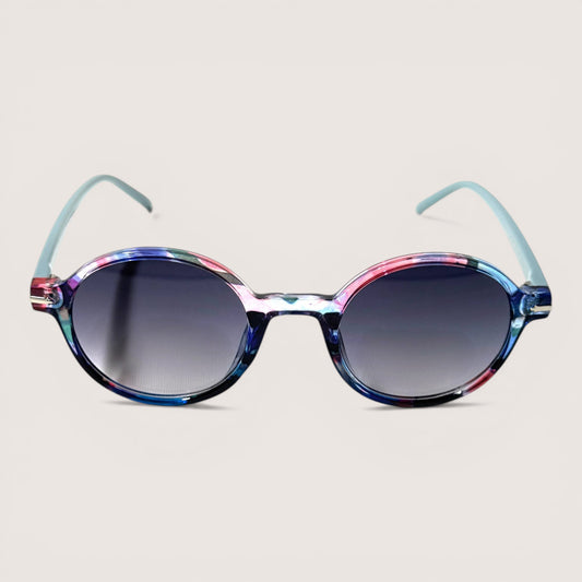 Blue Multi Circular Frame Sunglasses