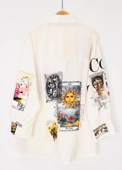 Cream Tarot Printed Shirt