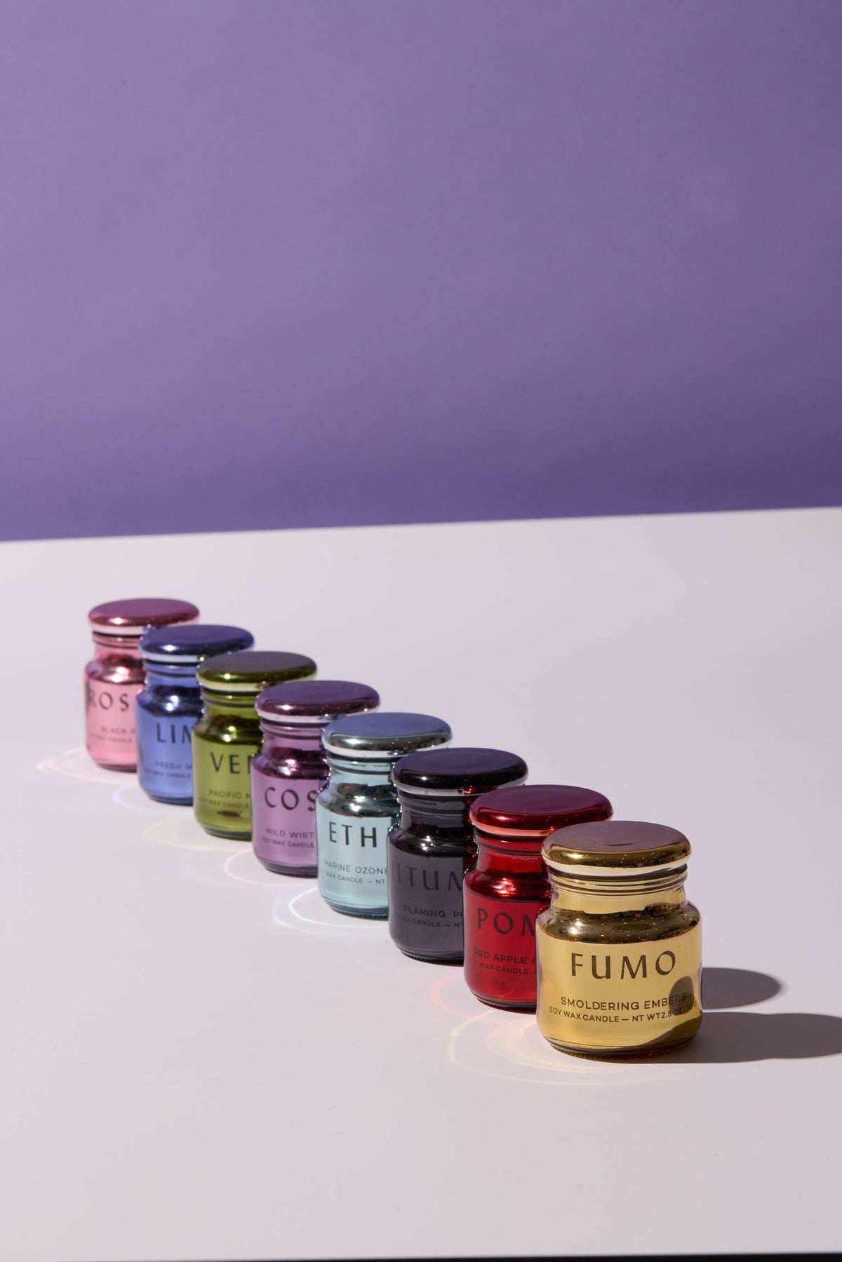 Cosmos Violet Metallic Glass Candle - Wisteria Willow