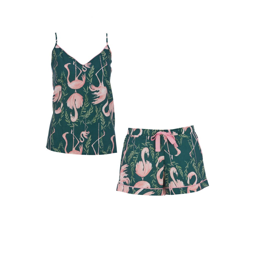 Ivy Green Flamingo Cami and Short Set.