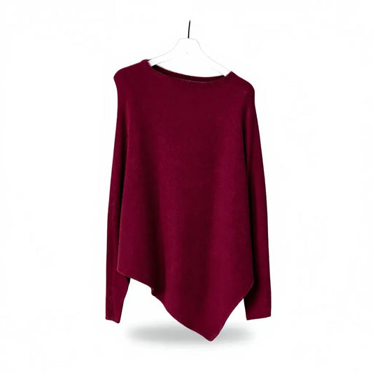 Bordeaux Asymmetric Slouch Jumper