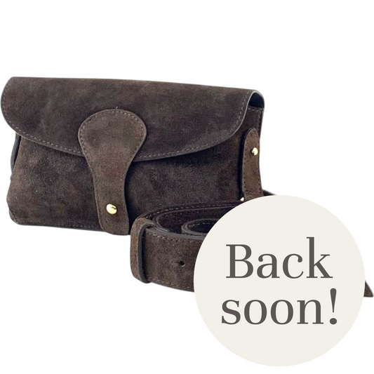 Chocolate Brown Suede Cross Body Bag