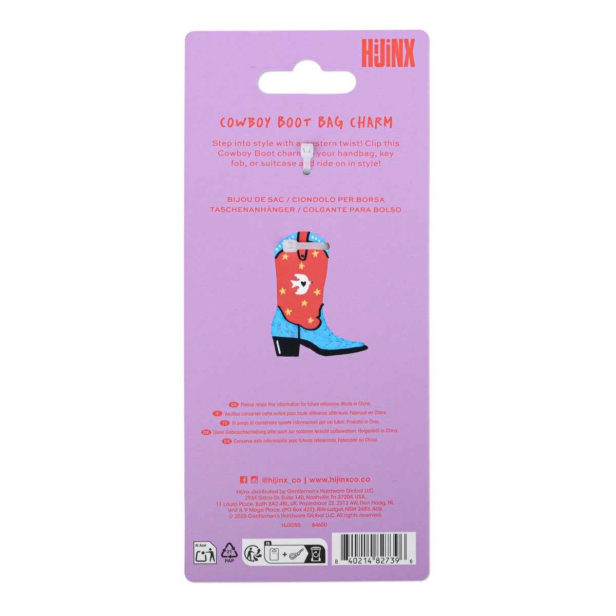 Hijinx Bag Charm - Cowboy Boot