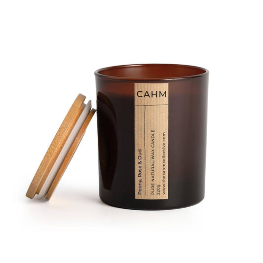 Peony Rose and Oud Large Candle | Luxury Soy Wax Candles