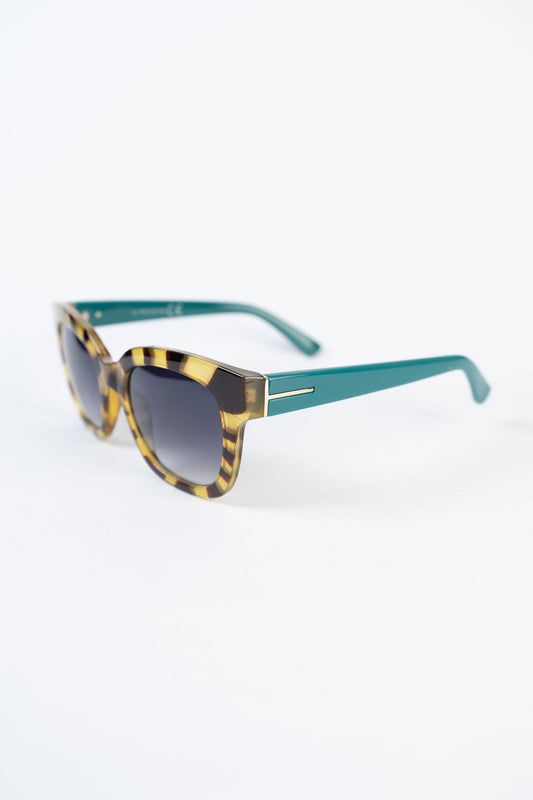 Tortoise and Teal Sunglasses